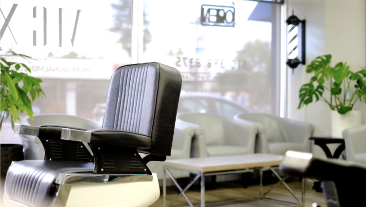 barber chair inside the shop